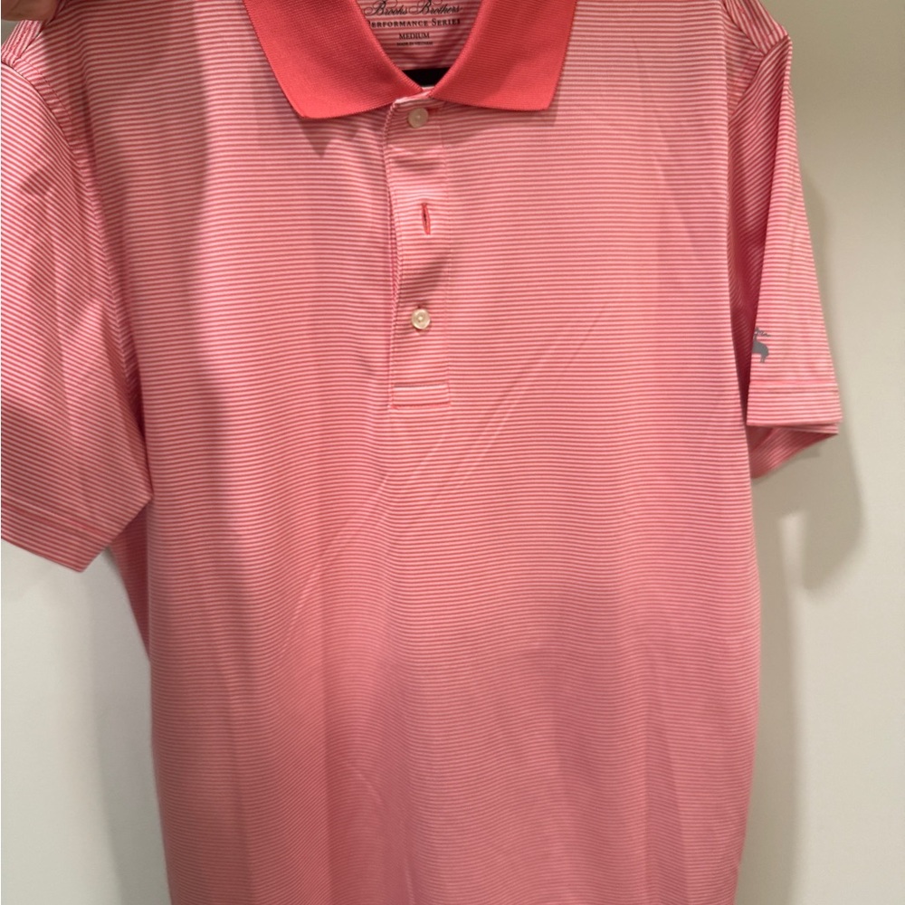 Men's Salmon Striped Polo Shirt
